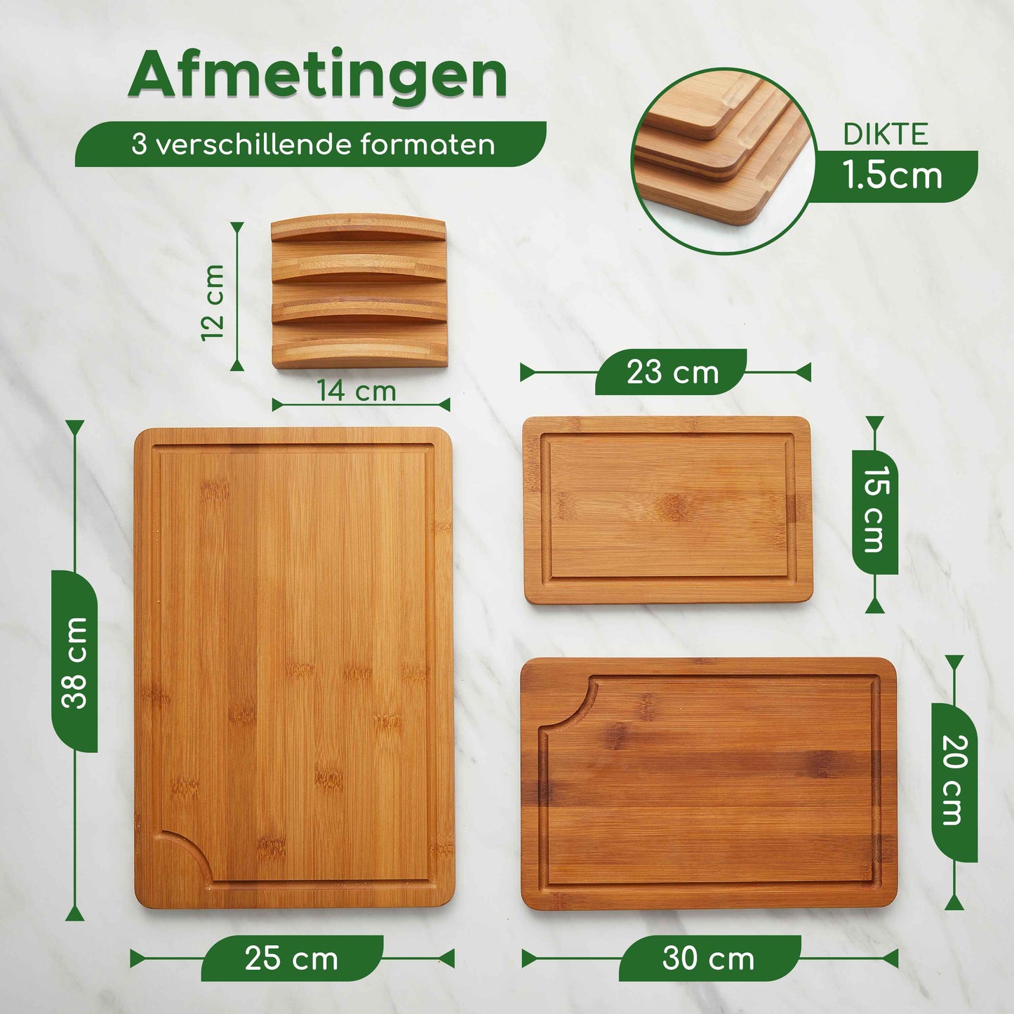 Snijplanken Set 3-Delig - Bamboe