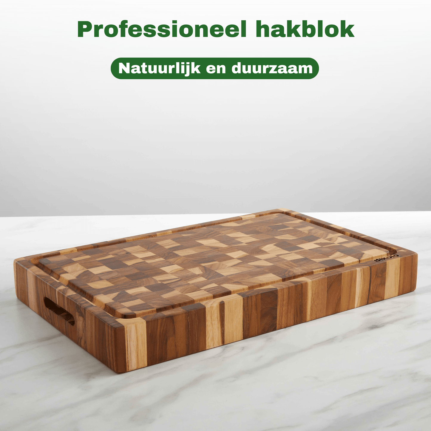 professioneel hakblok van natuurijk en duurzaam teakhout