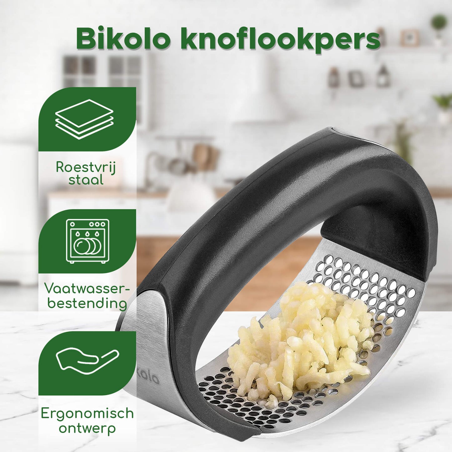 Knoflookpers - RVS