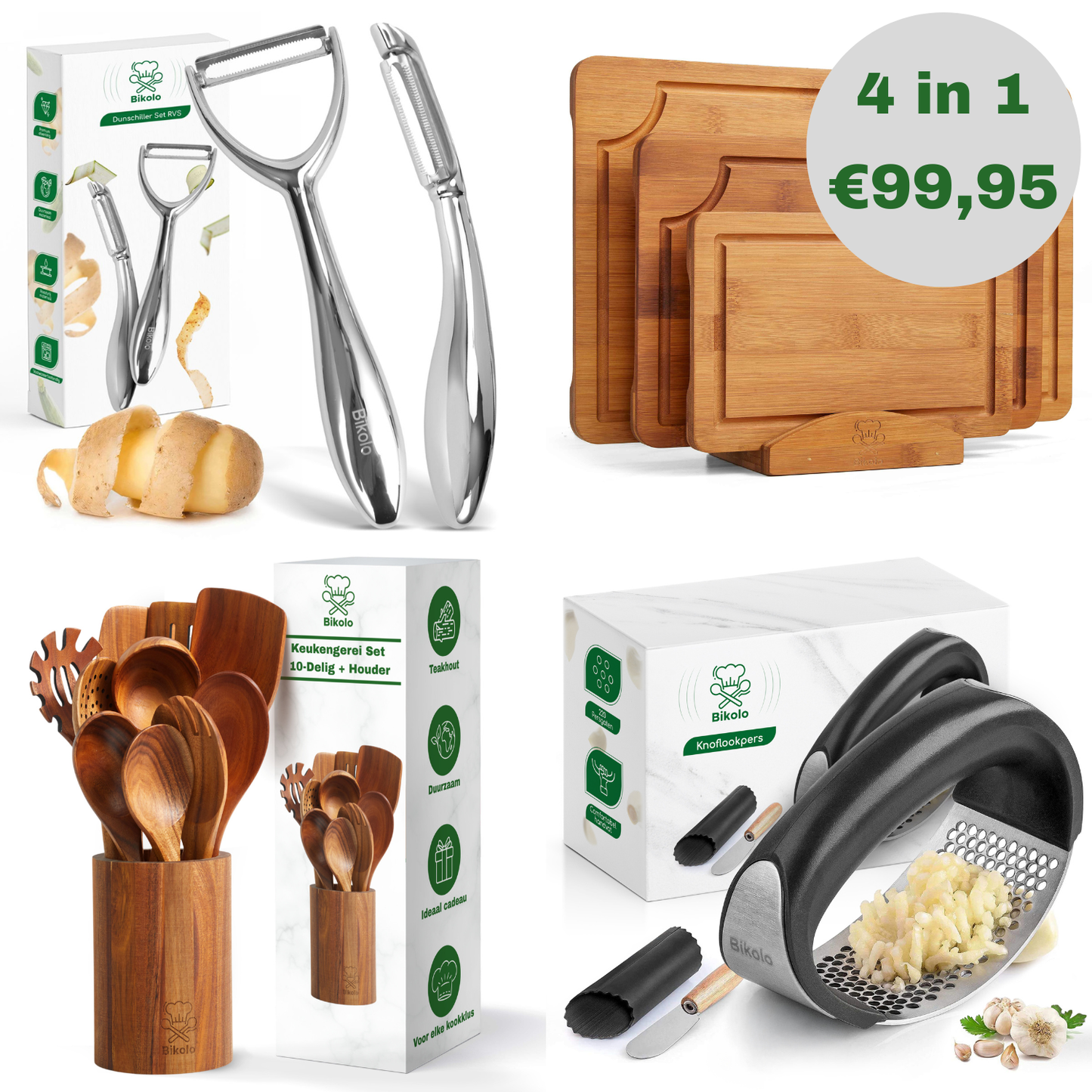 kookgerei bundel deal 4 in 1, alles voor de keuken in huis om te koken