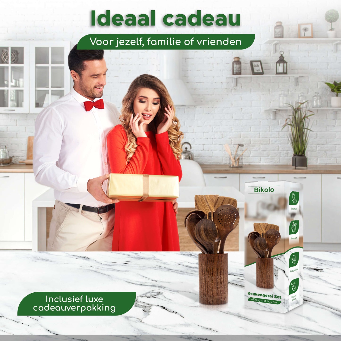 kookgerei set van hout cadeau geven
