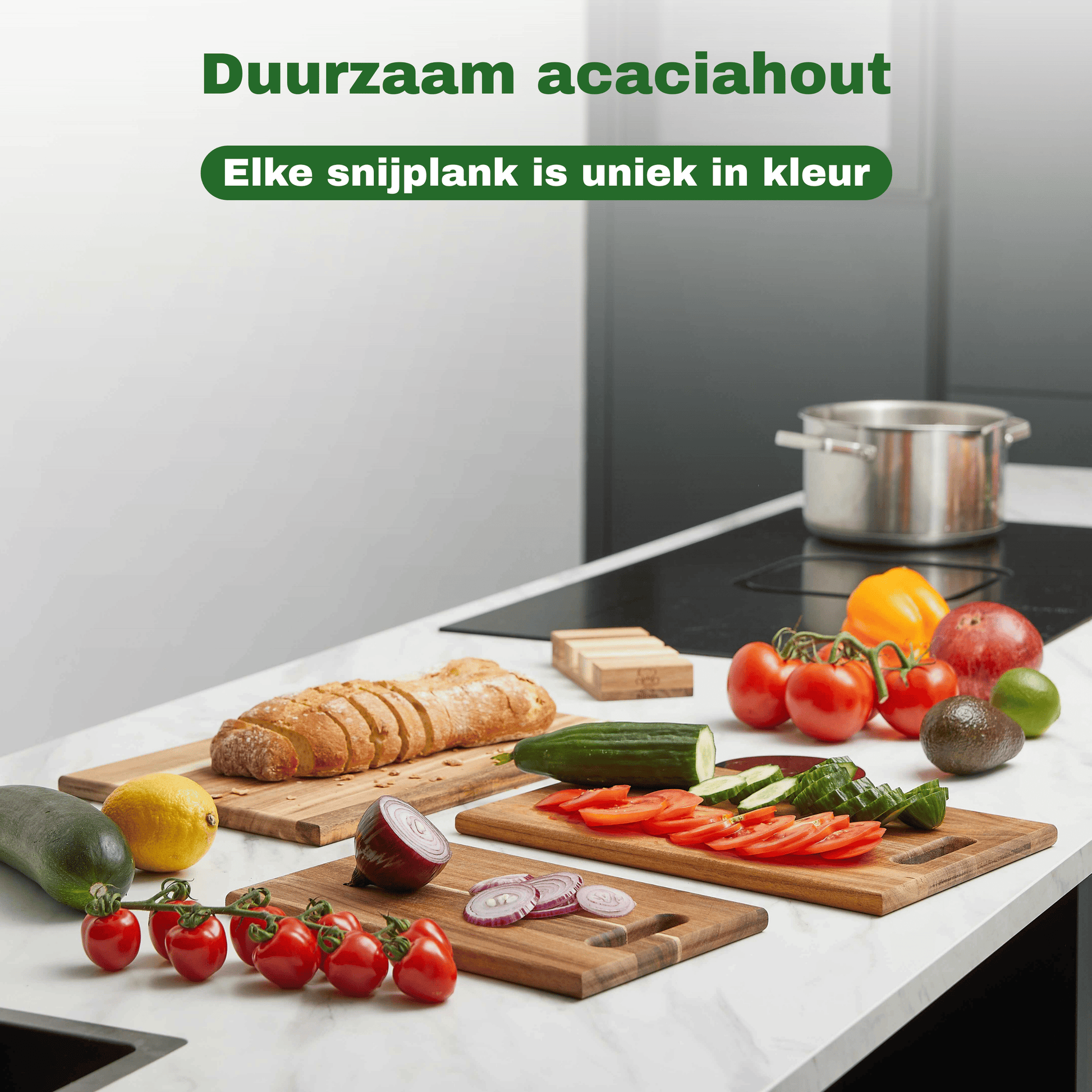 snijplanken set 3-delig gemaakt van duurzaam acaciahout