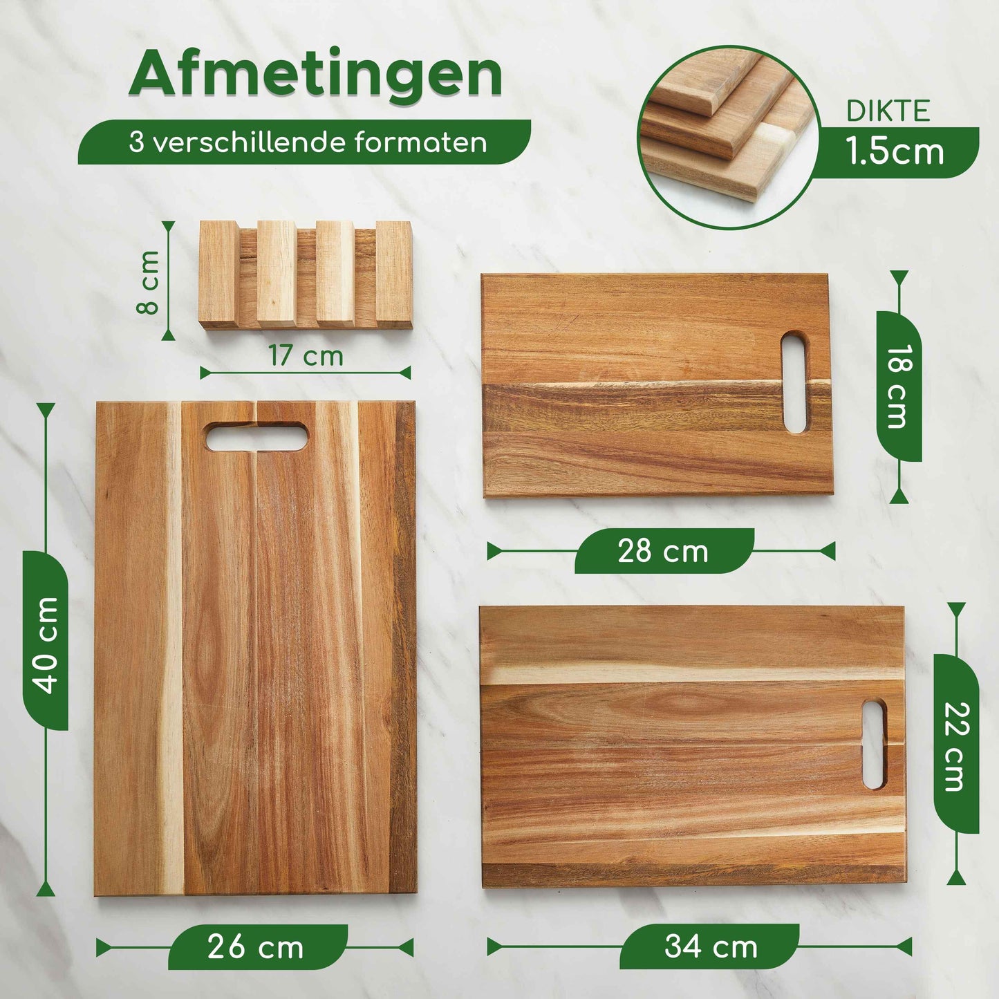 drie snijplanken formaten