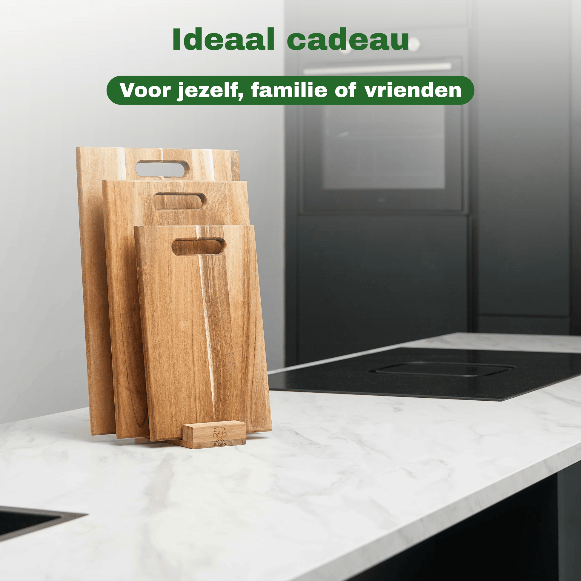 houten snijplanken set met houder cadeau geven aan familie of vrienden