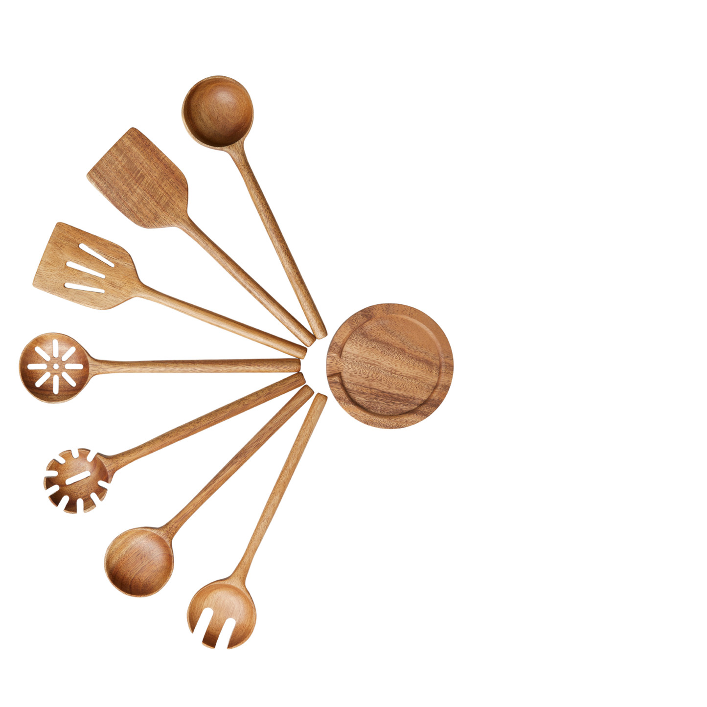 Bikolo® Acacia Keukengerei Set 7-Delig + Lepelhouder