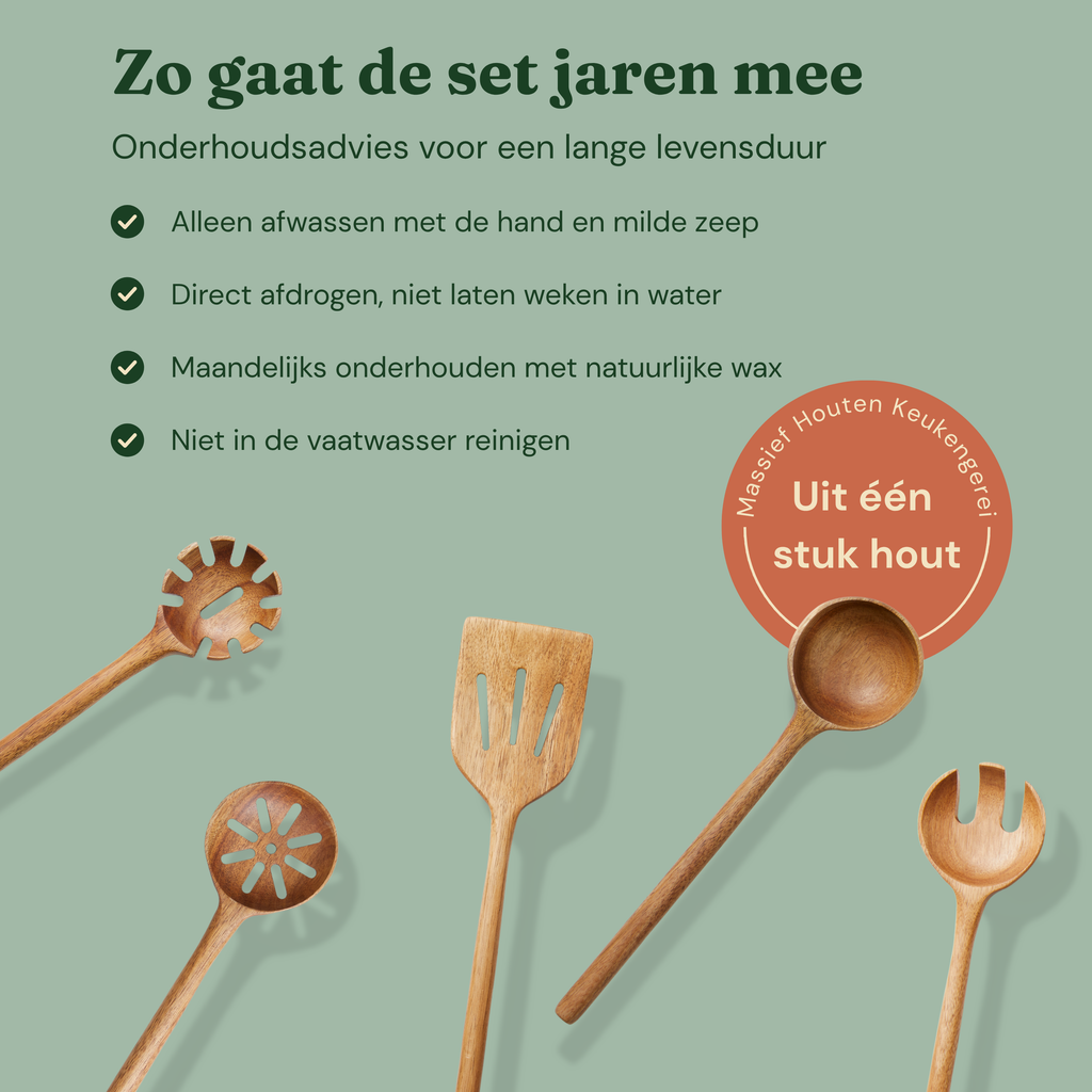 Bikolo® Keukengerei Set 7-Delig + Lepelhouder + Keramische Houder