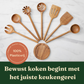 Bikolo® Acacia Keukengerei Set 7-Delig + Lepelhouder