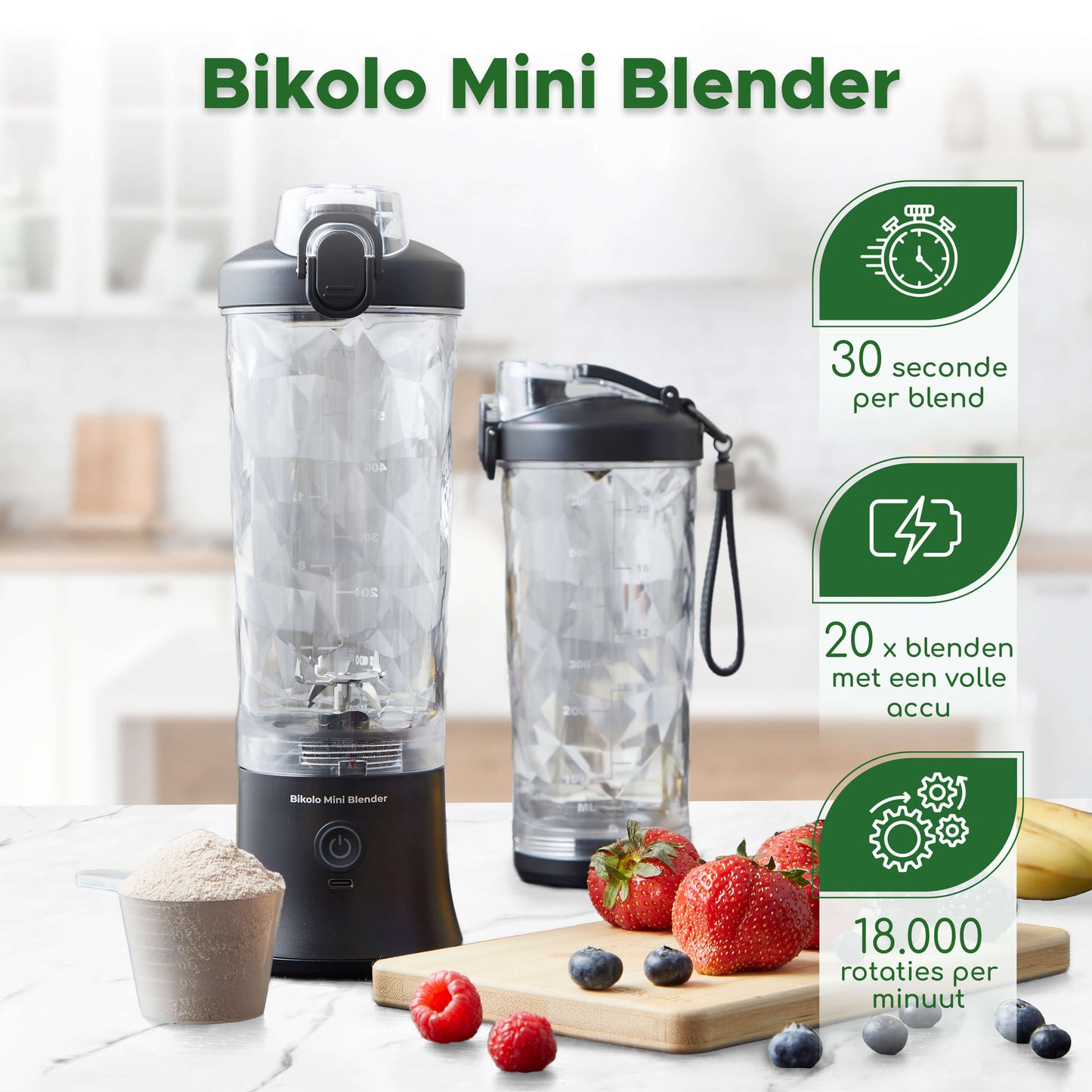 Bikolo Mini Blender - Zwart