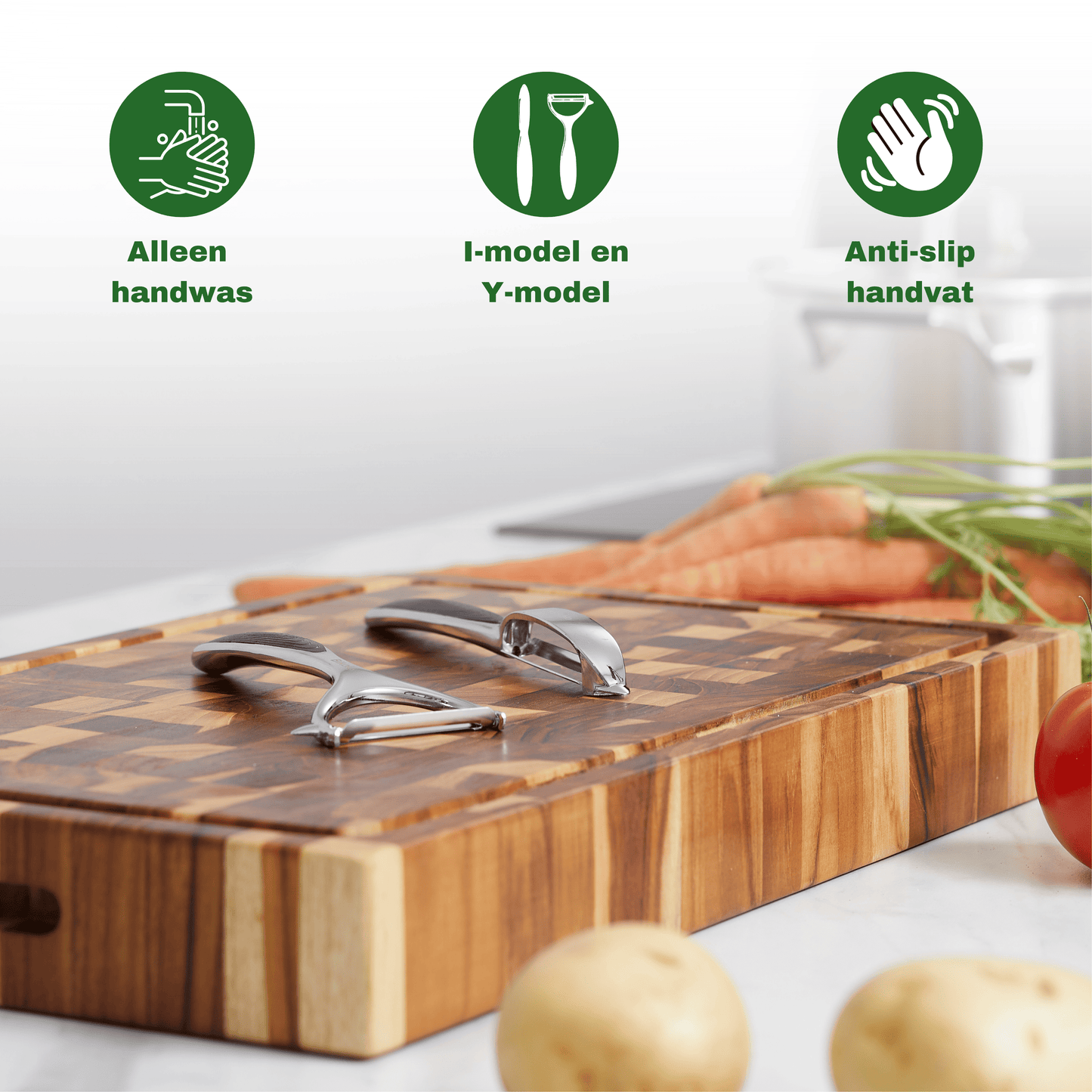 Bikolo® Dunschiller Set – I- & Y-model – Aardappelschiller & Groenteschiller