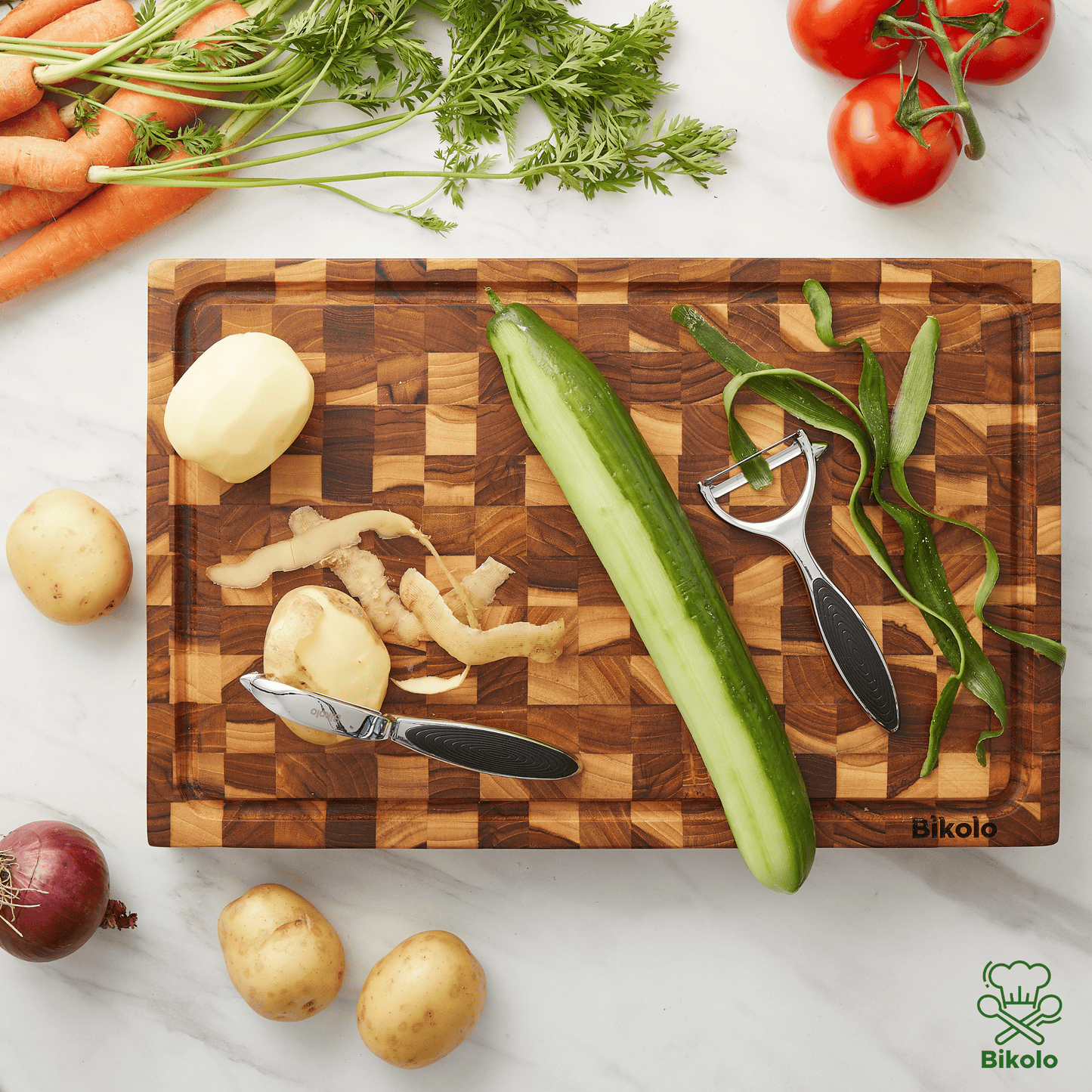 Bikolo® Dunschiller Set – I- & Y-model – Aardappelschiller & Groenteschiller