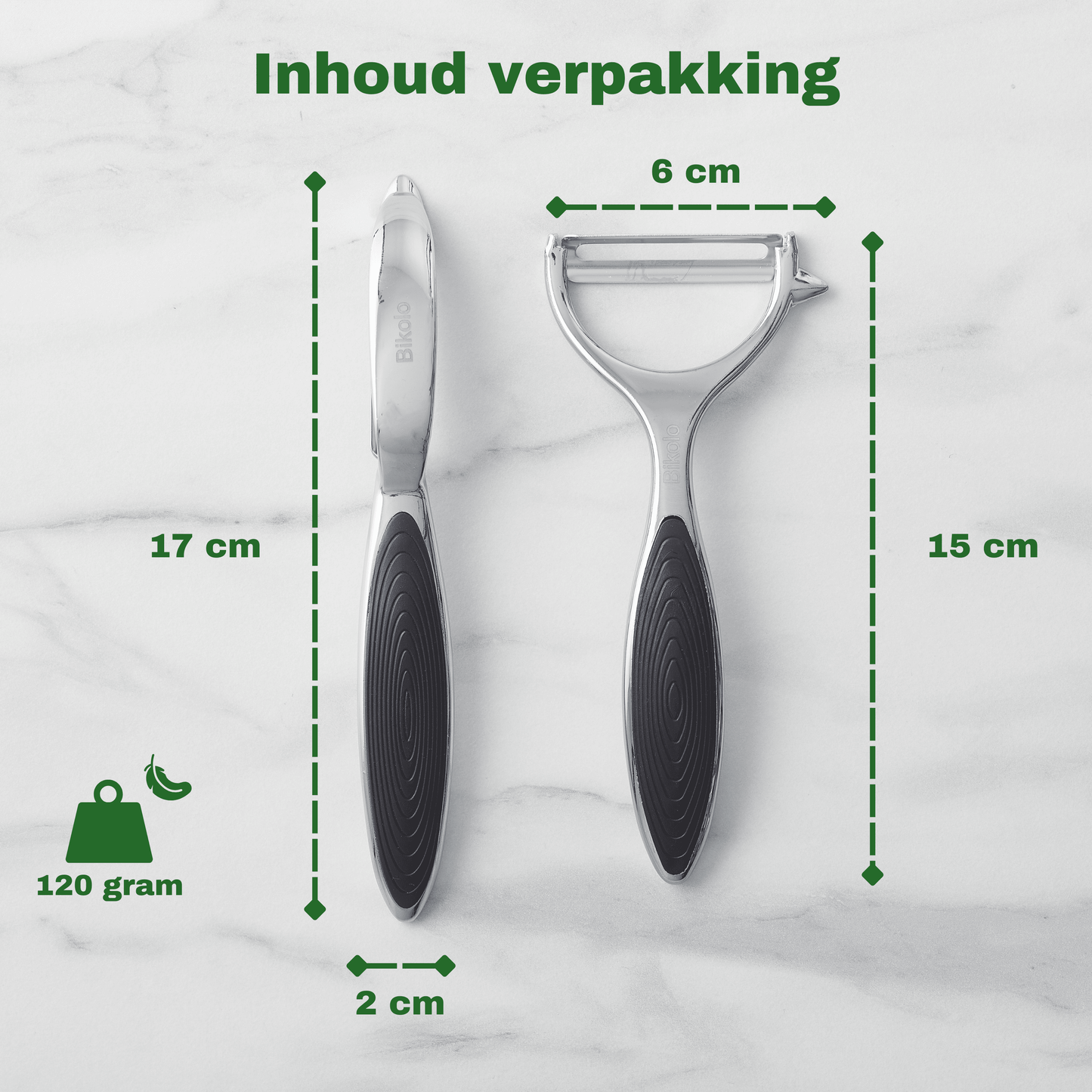Bikolo® Dunschiller Set – I- & Y-model – Aardappelschiller & Groenteschiller