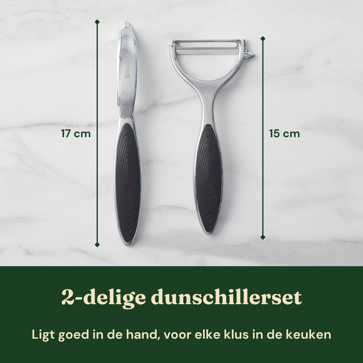 Bikolo® Dunschiller Set – I- & Y-model – Aardappelschiller & Groenteschiller