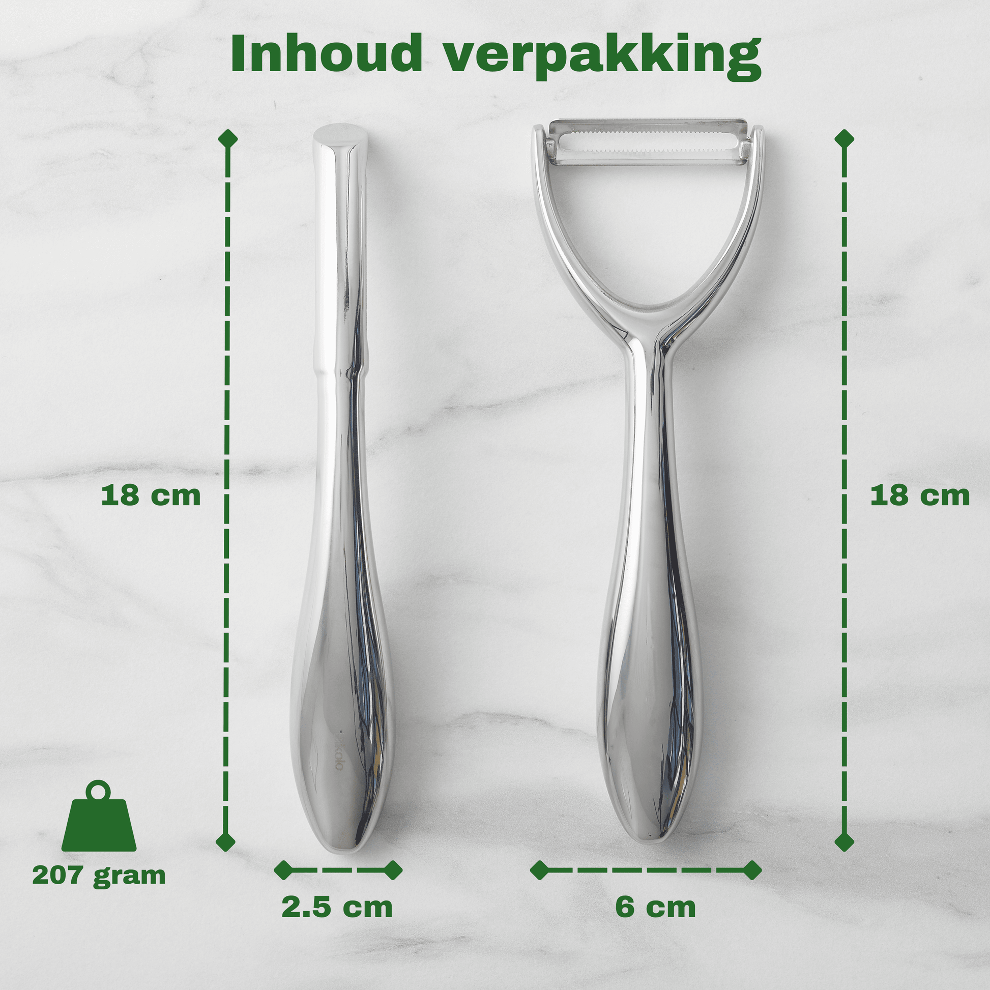 Twee roestvrij stalen dunschillers in één set