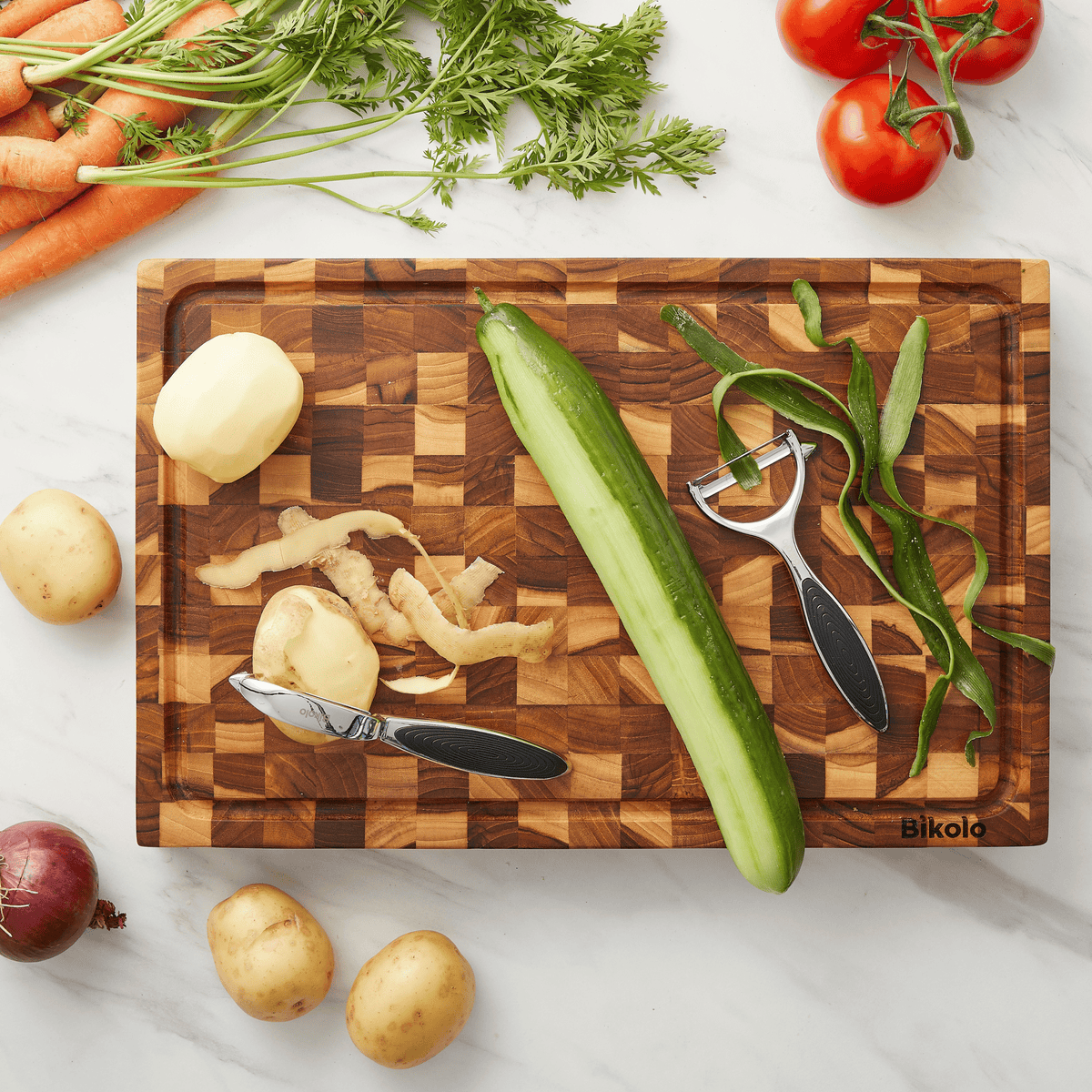 Bikolo® Dunschiller Set – I- & Y-model – Aardappelschiller & Groenteschiller