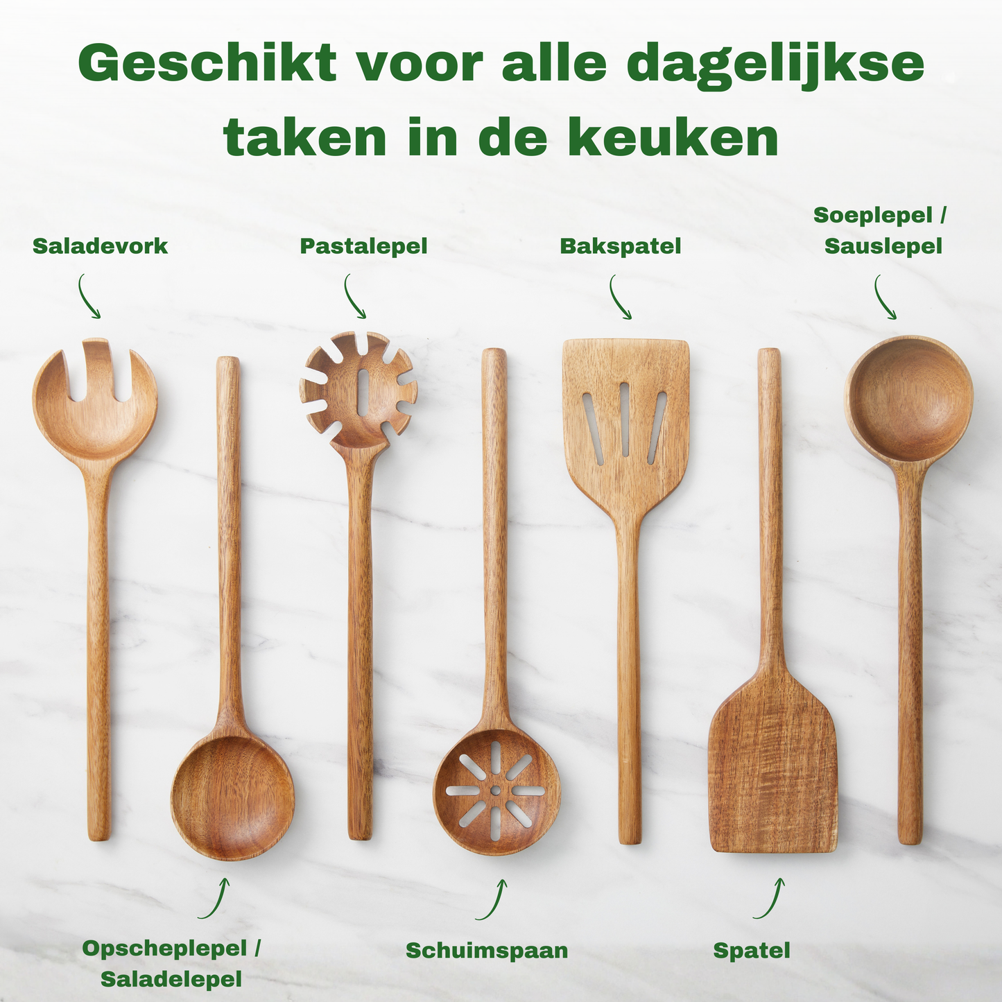 Bikolo® Keukengerei Set 7-Delig + Keramische Houder