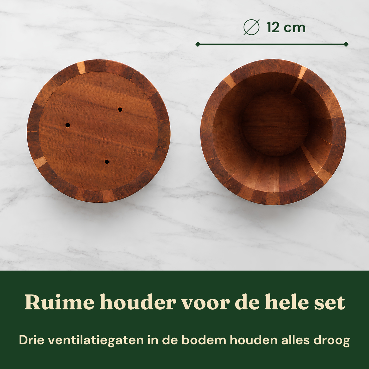 Bikolo® Houten Keukengerei Set 10-Delig met Houder – Teakhout