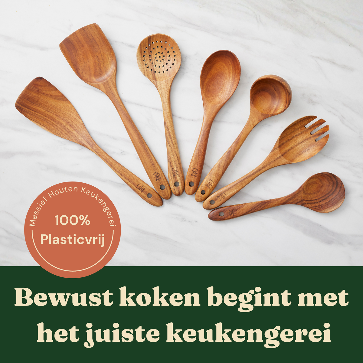 Bikolo® Kookgerei Set 7-Delig met Keukengerei Houder