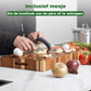 Geperste knoflook van de pers schrapen met het meegeleverde mesje