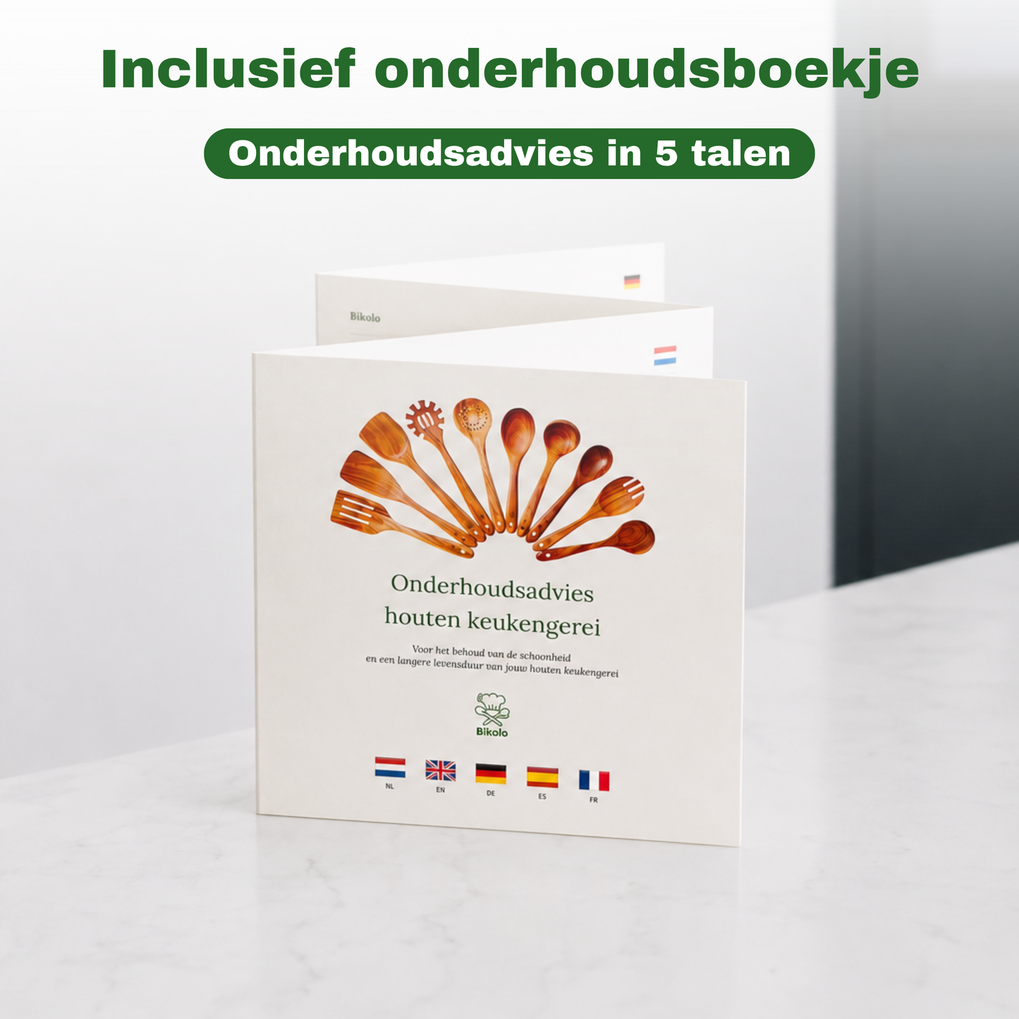 Onderhoudsadvies brochure voor houten kookgerei