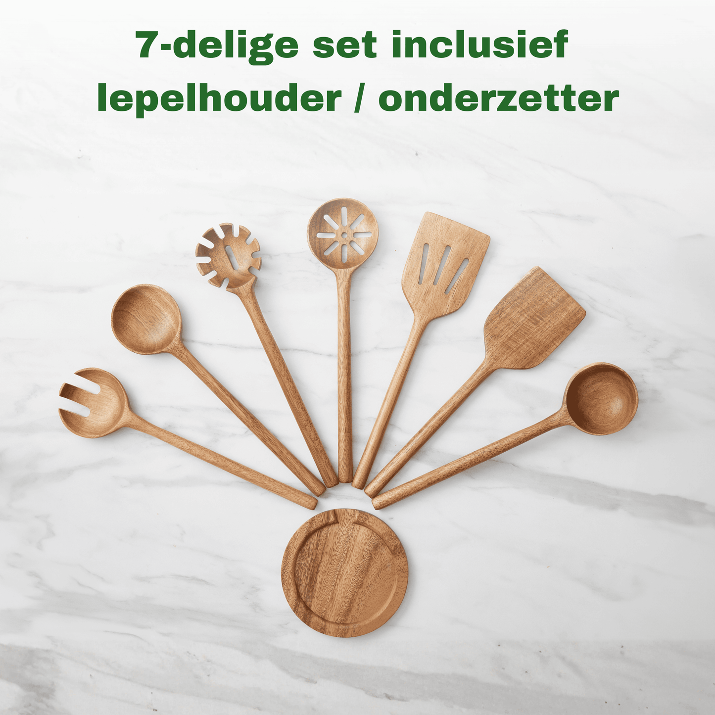 Bikolo® Keukengerei Set 7-Delig + Keramische Houder