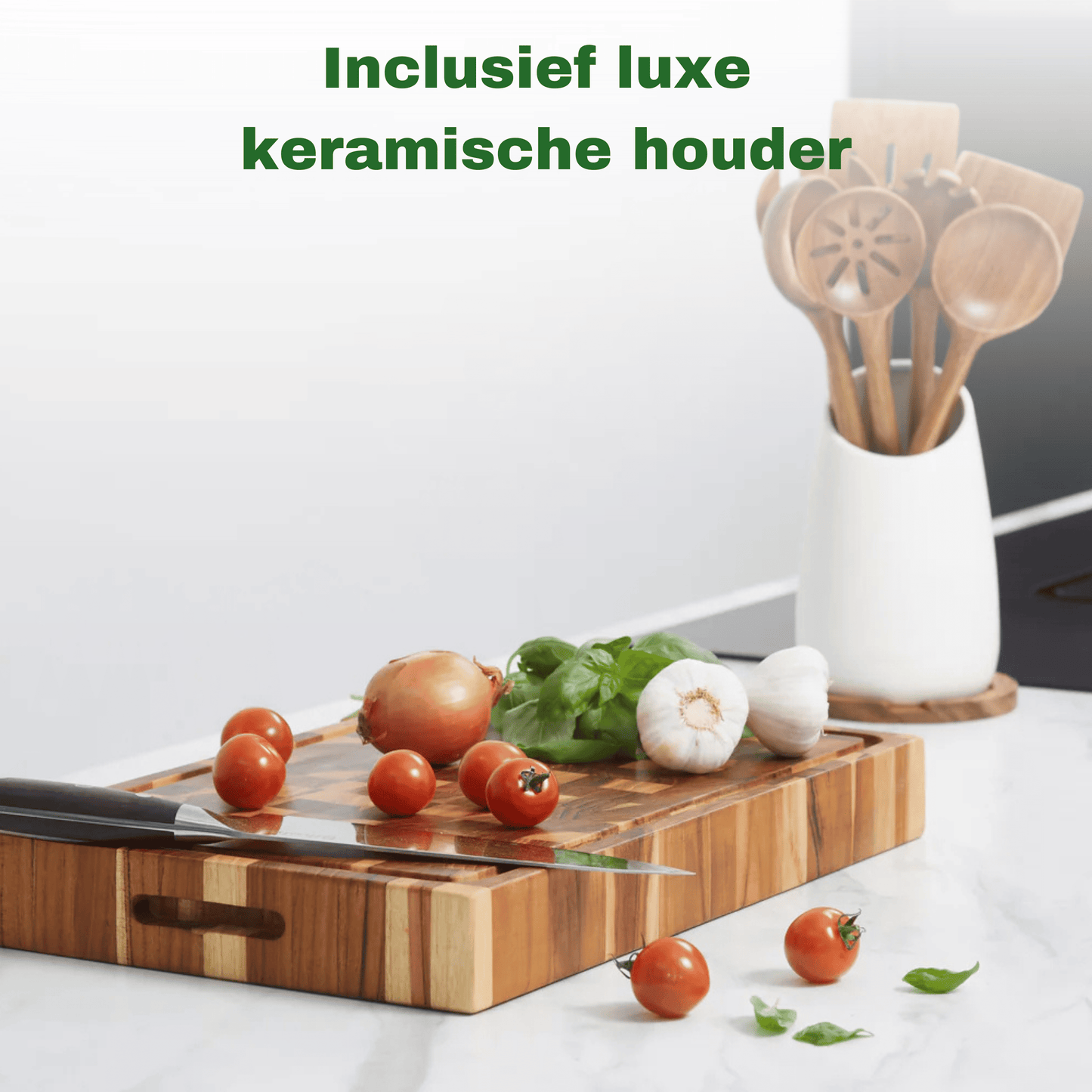 luxe keramische houder voor houten spatels in de keuken