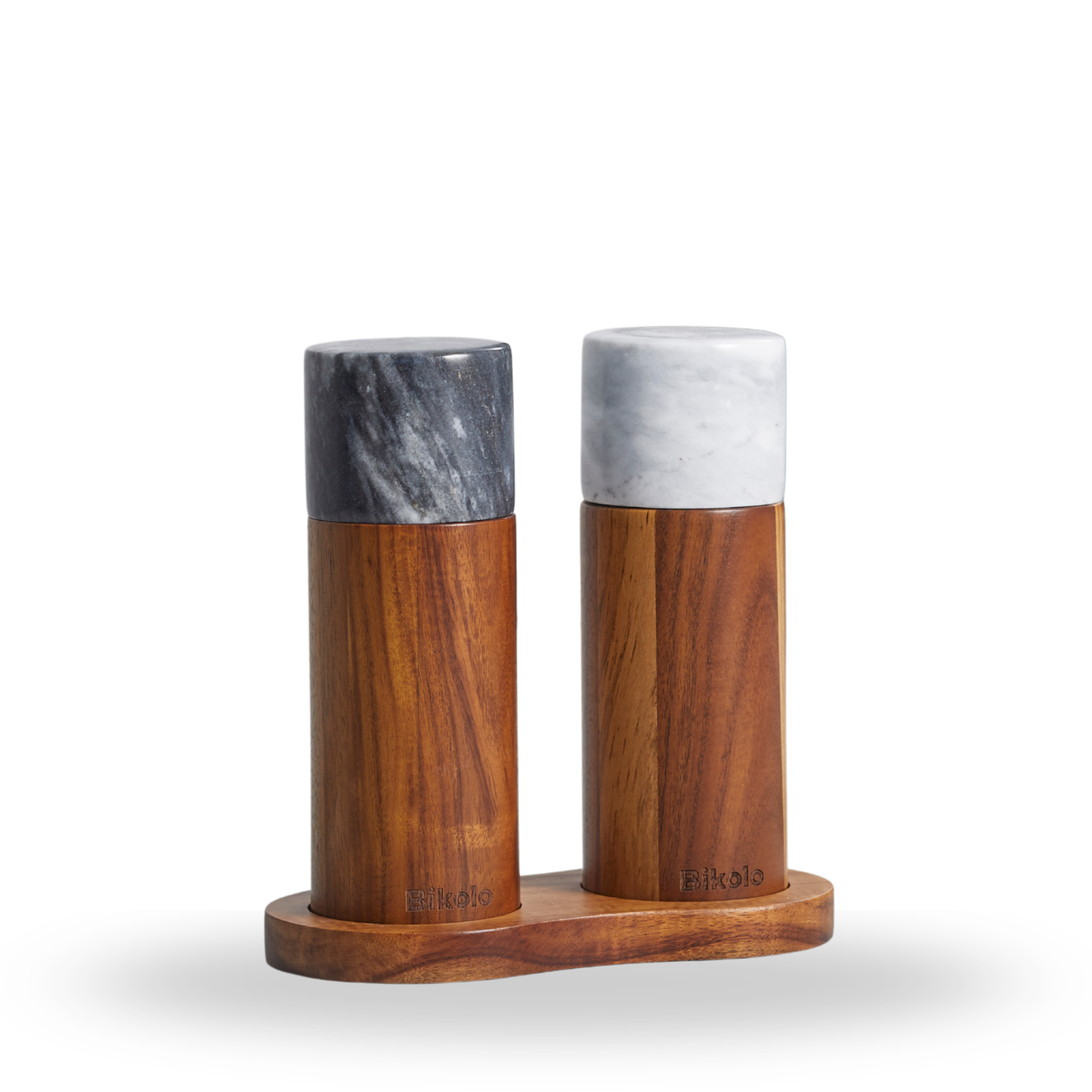 Bikolo® Peper- en Zoutmolen Set - Hout - Marmer - Klein