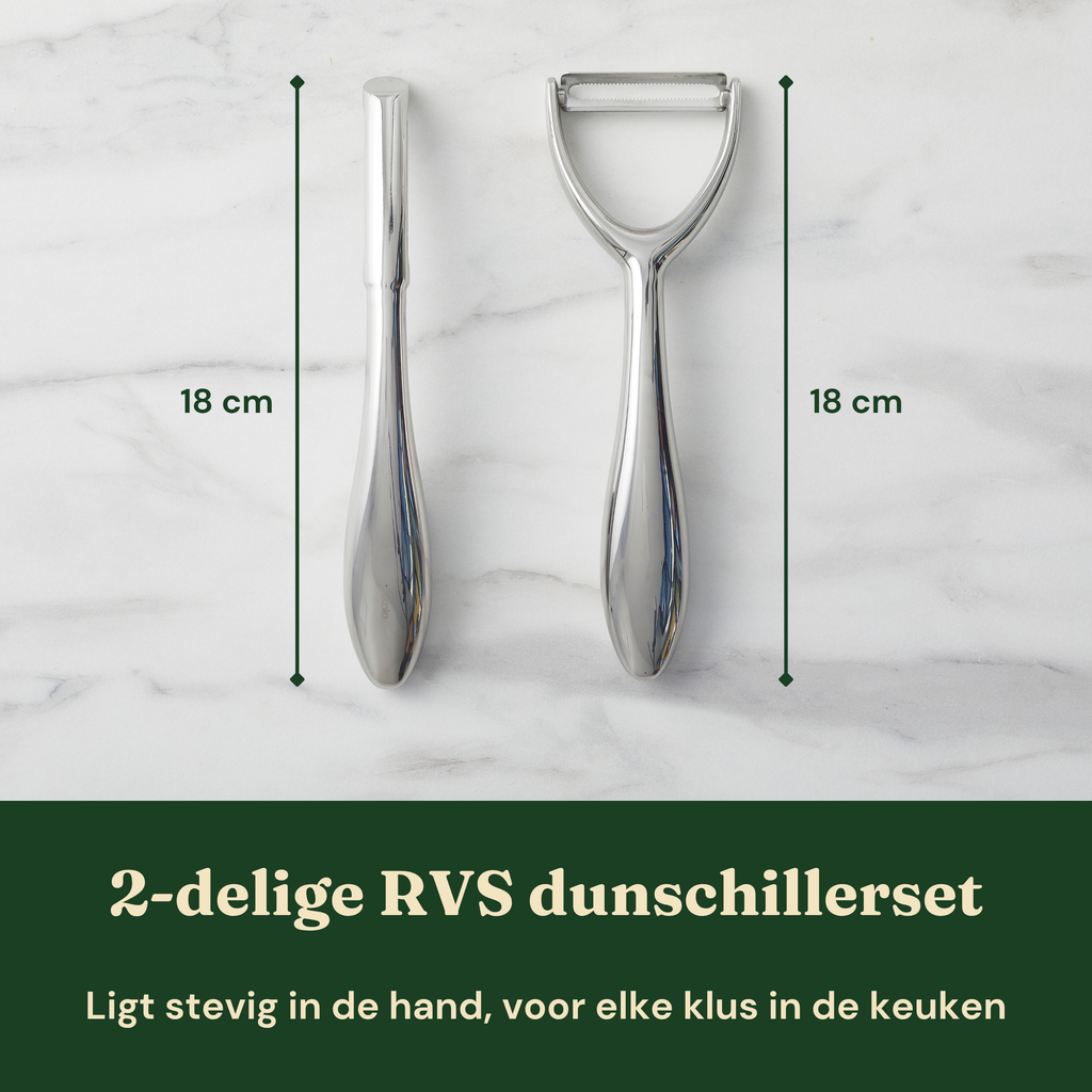 Bikolo® Dunschiller Set RVS – Luxe – Vaatwasserbestendig – I- & Y-model