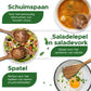 houten saladelepel en saladevork