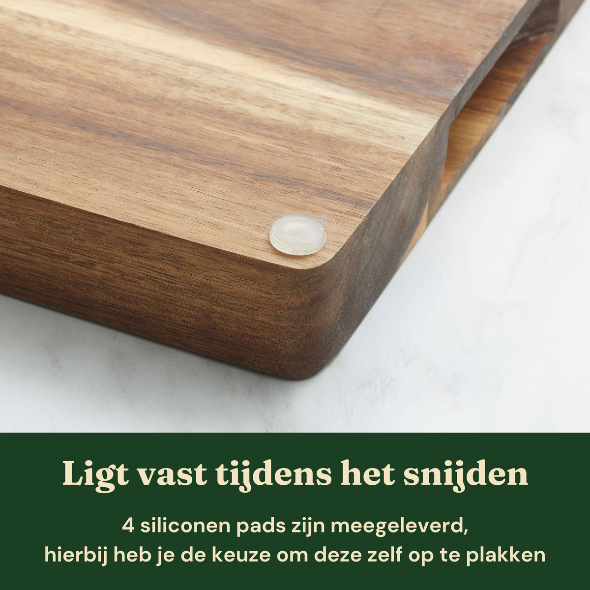 Bikolo® Houten Snijplank Acacia Extra Dik 4 cm – Met Sapgeul, Serveerkanaal & Handvaten